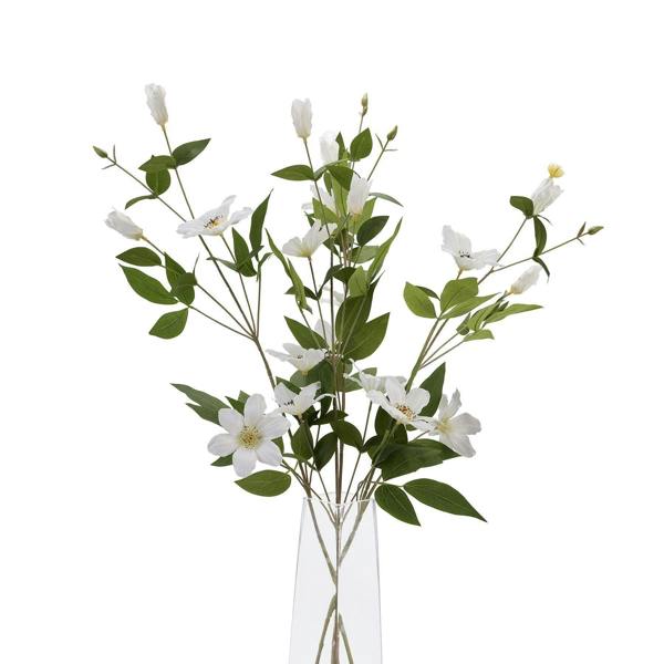 Hill Interiors Florida Clematis Artificial Flower - White/Green - 