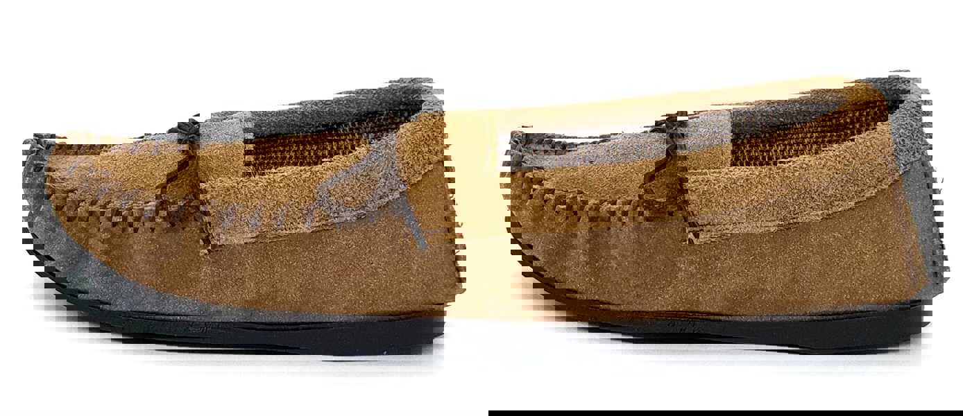 Mokkers Coopers Mens Suede Cotton Lined Navy Moccasin Outdoor Slippers Mades In England