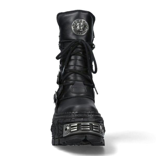 New Rock Mid-Calf Leather Platform Boots-WALL373-S3
