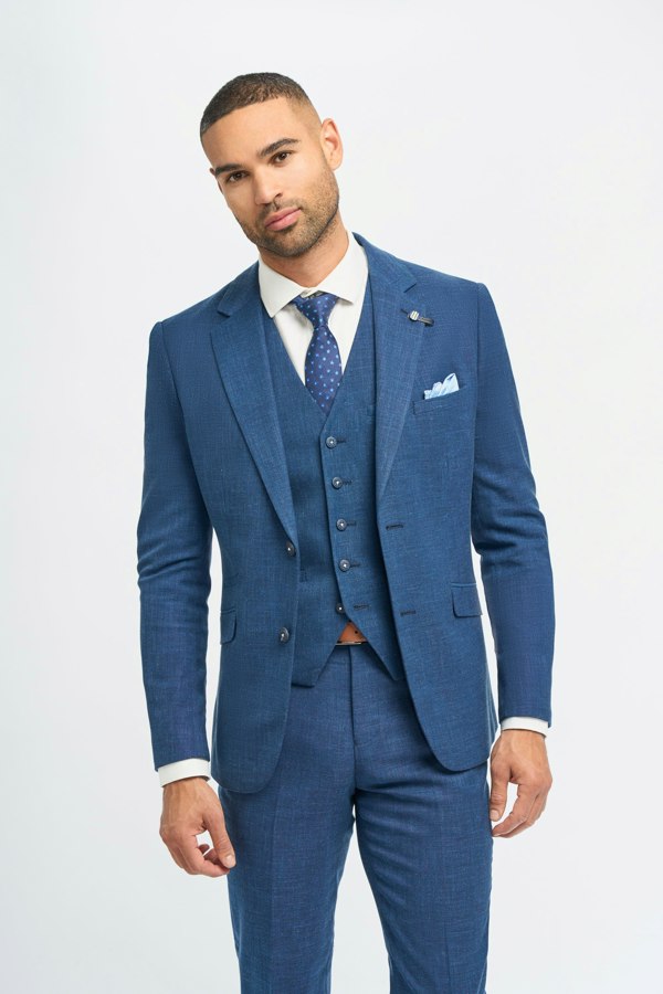 House of Cavani Miami Blue Slim Fit Blazer