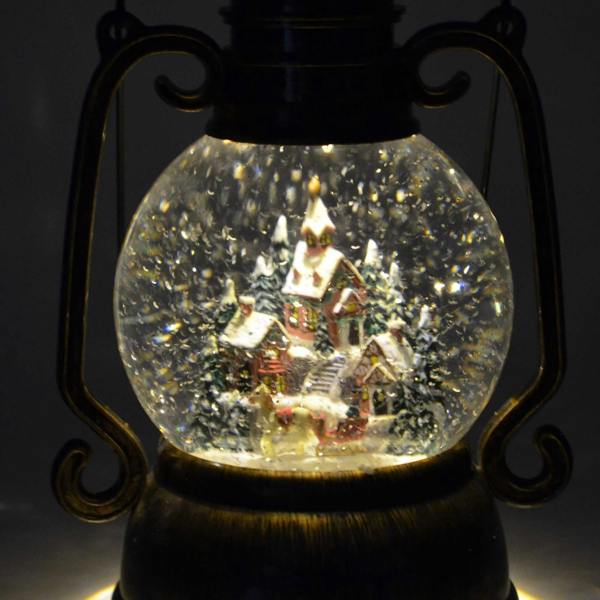 28cm Large Christmas Lantern LED Glitter Musical Nativity Decoration for Home Display image 8
