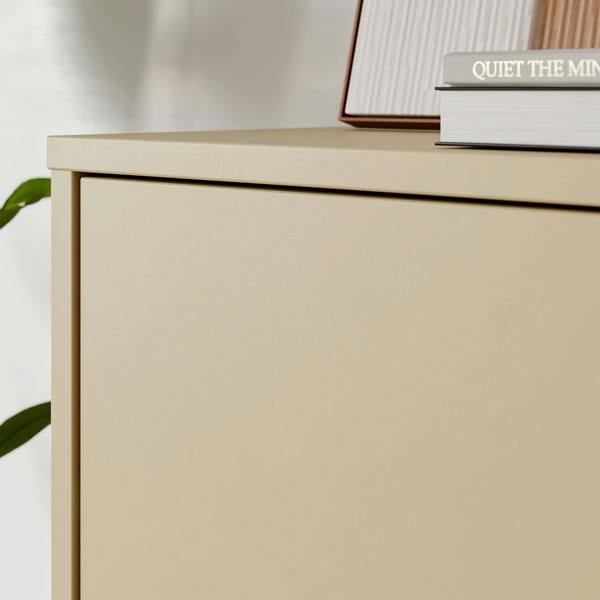 Furniture To Go Alice Springs Shoe Cabinet with 2 Doors Push-to-Open in Butter Yellow