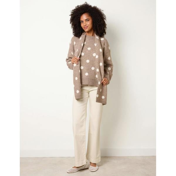Blue Vanilla Polka Dot Knit Jumper With Scarf