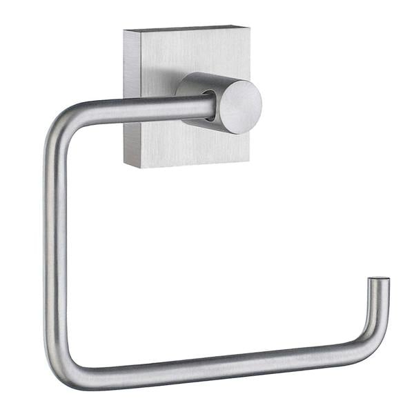 Brushed chrome toilet roll holder