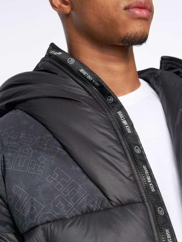 Duck and Cover Ryebank Padded Jacket Black Camo