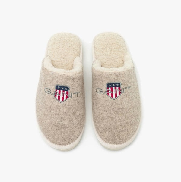 GANT PANTOFLI Womens Mule Slippers Taupe