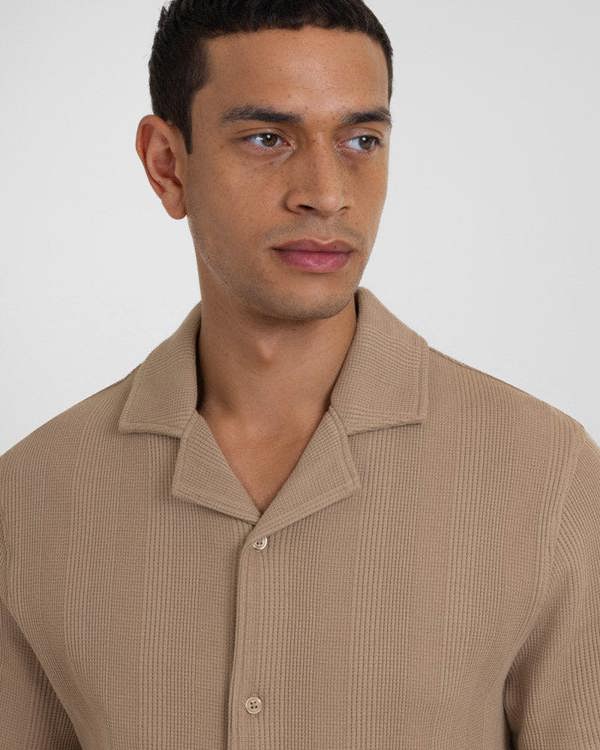 Steel & Jelly Charlton - Stripe Jacquard Waffle Short Sleeve Shirt