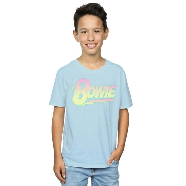 David Bowie Boys Neon Logo T-Shirt - Baby Blue