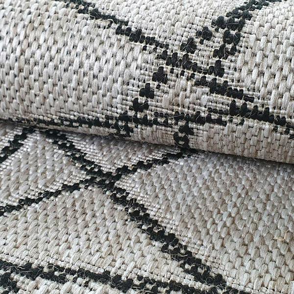 Grey Kitchen Rug Flat Weave Small Large Runner Geometric Patterned Flat Pile Mat