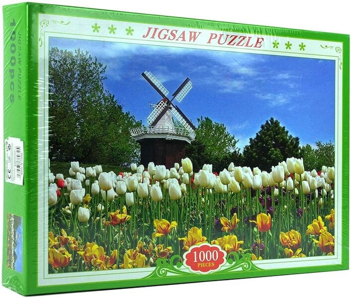 Shatchi 1000 Piece Tulips White Jigsaw Puzzle for Adults, Multicolour, Educational Indoor Toy