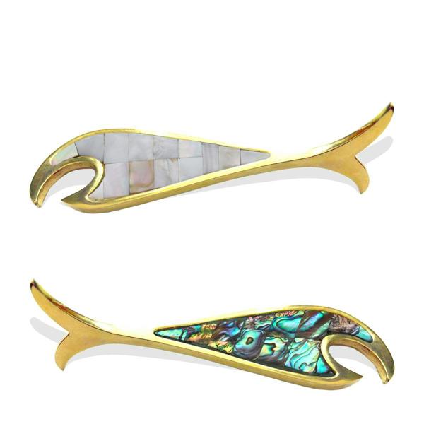 Culinary Concepts Fish Brass Bottle Opener with Mother of Pearl Inlay