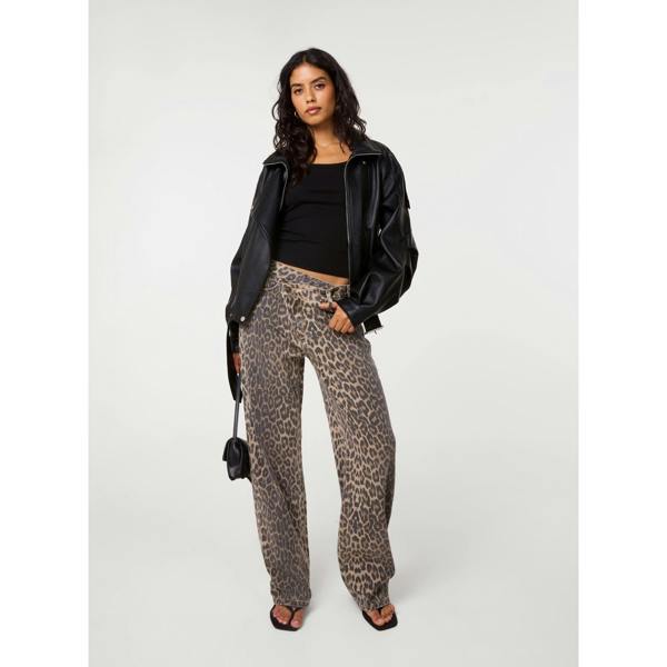 Pink Vanilla Leopard Straight Leg Jeans