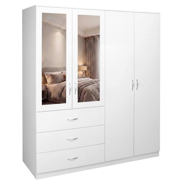 Vida Designs Riano 4 Door 3 Drawer Mirrored Wardrobe