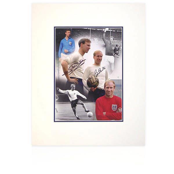 Bobby and Jack Charlton (England) Signed Mount