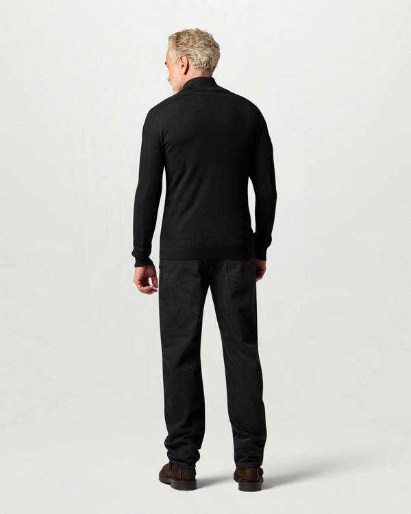 Belstaff Mens Colden Merino Quarter Zip Jumper - Black | CHO | Designer Mens Quarter Zip Jumpers
