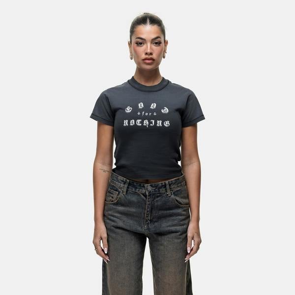 Good For Nothing Black Graphic Print Baby T-Shirt - Black Image 1