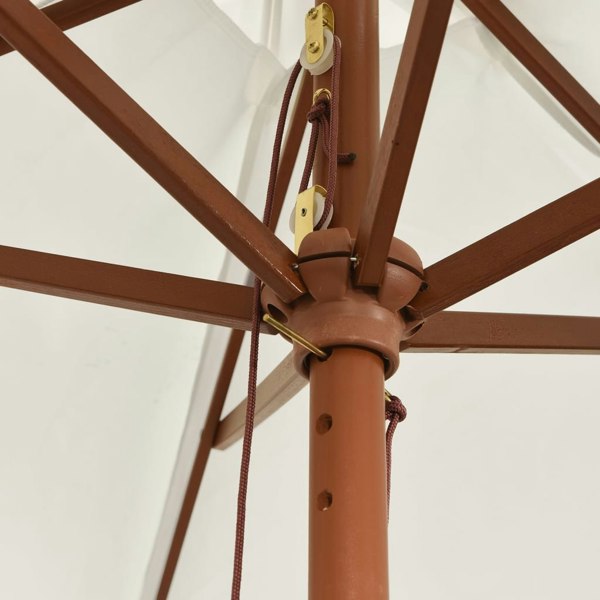 Berkfield Garden Parasol with Wooden Pole Sand 299x240 cm