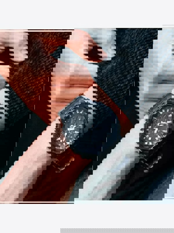 Casio G-Shock Classic Octagon Series Chronograph Dual Display Black Plastic Strap Watch GA-2100-1AER