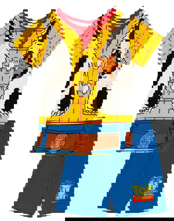 Disney Toy Story Boys Blue Woody Costume Short Sleeve Short Leg Pyjama Set