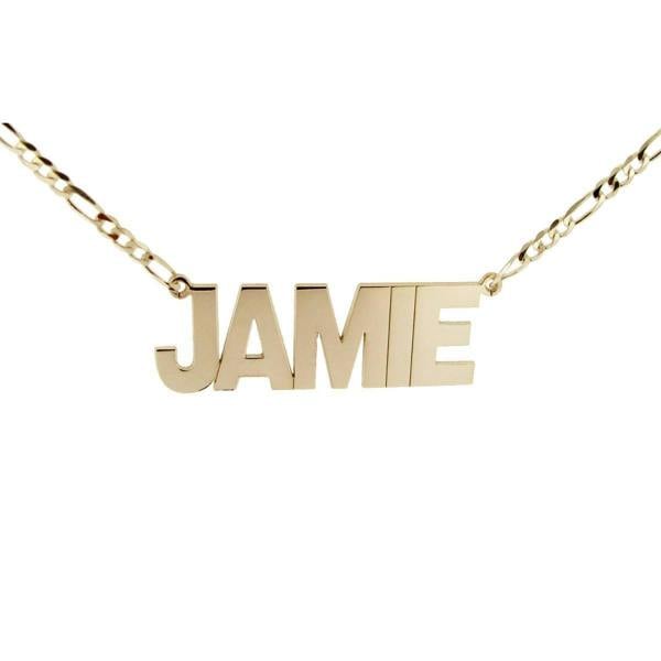 Christopher James of London 9ct Yellow Gold Plated Mens Block Style Large Personalised Name Necklace