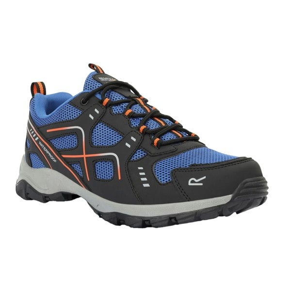 Regatta Mens Vendeavour Waterproof Walking Shoes - Olympian Blue/Black/Tango