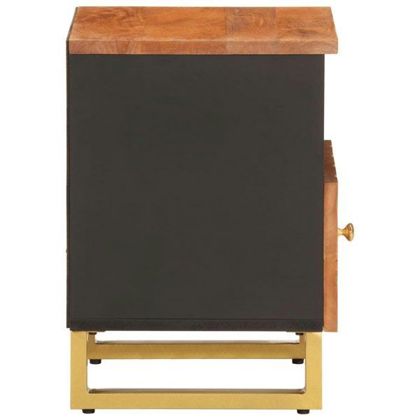 Berkfield Bedside Cabinets 2 pcs Brown and Black Solid Wood Mango