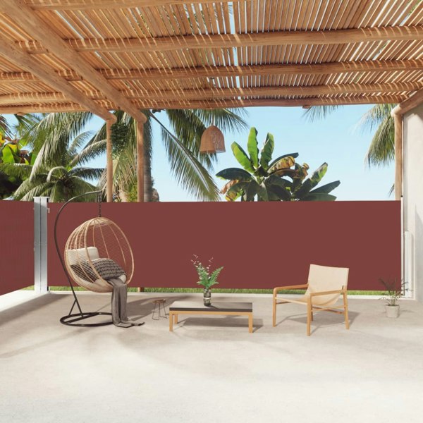 Berkfield Retractable Side Awning Brown 160x1000 cm