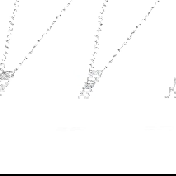 Say It With Dainty CZ Block Initial Necklace - Sterling Silver