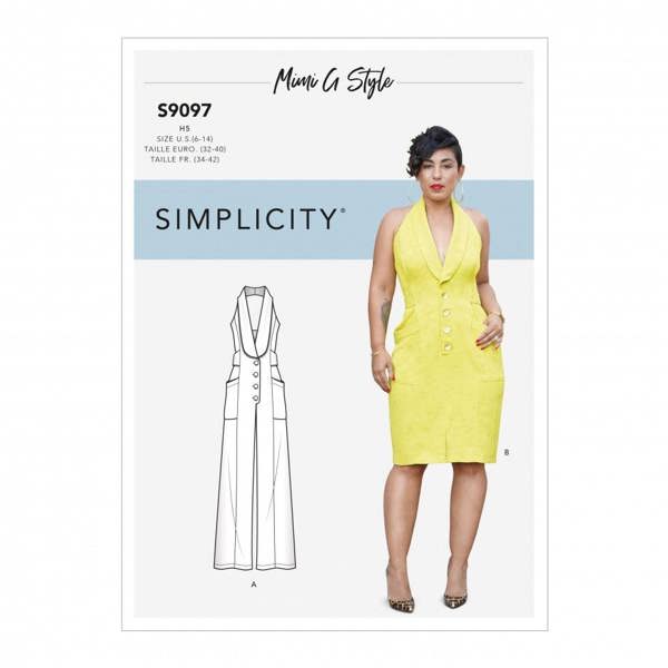 Simplicity Sewing Pattern 9097, Dresses, Jumpsuits for Women, H5 (6-8-10-12-14) - Intermediate