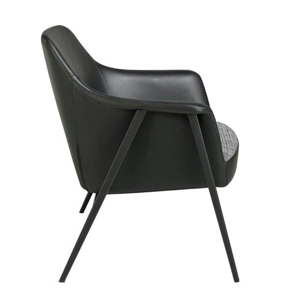 Angel Cerdá Grey Fabric and Black Leatherette Swivel Armchair 5080