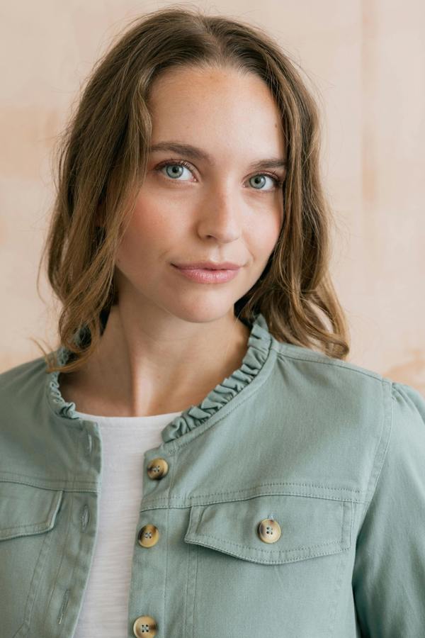 Lily & Me Seren Stretch Cotton Twill Jacket Silver Sage