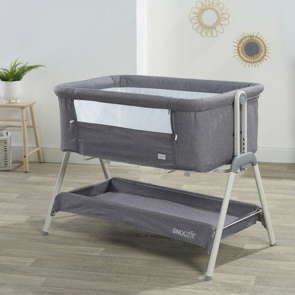 Kinder Valley Snoozie Bedside Crib Storm Grey