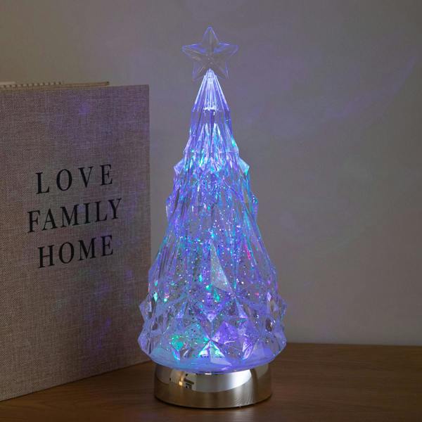Samuel Alexander 28cm Dual Powered Christmas Tree Water Spinner with Colour Changing LEDs