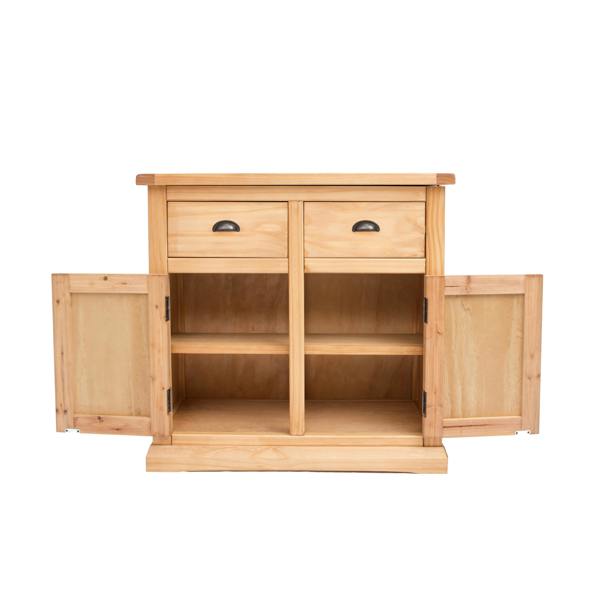 Cabinet Bits Lucca Waxed 2 Drawer 2 Door Sideboard Brass Cup Handle