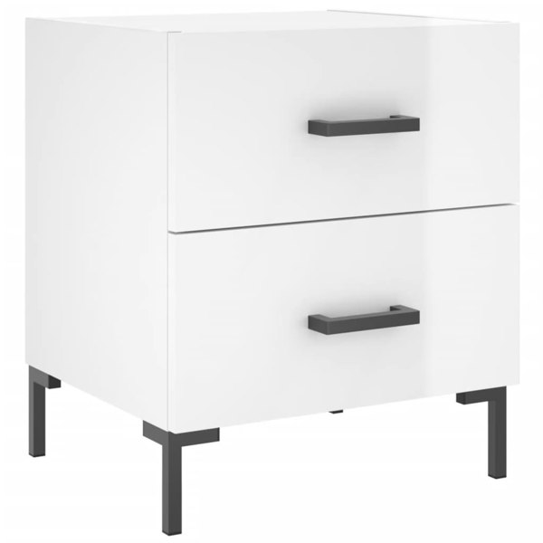 Berkfield Bedside Cabinets 2 pcs High Gloss White 40x35x47.5 cm Engineered Wood