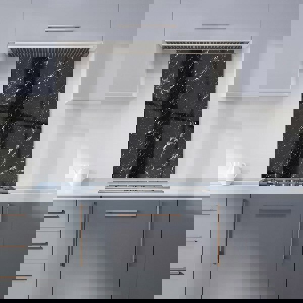 Warren Reed - Designer Polished Black Quartz Effect Kitchen Splashback
