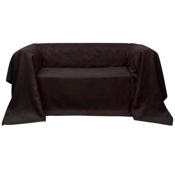 Berkfield Micro-suede Couch Slipcover Brown 210 x 280 cm