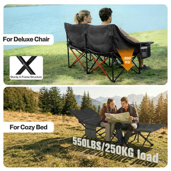 Levede Folding Camping Chairs Bed Oversized Portable Outdoor Furniture Hiking