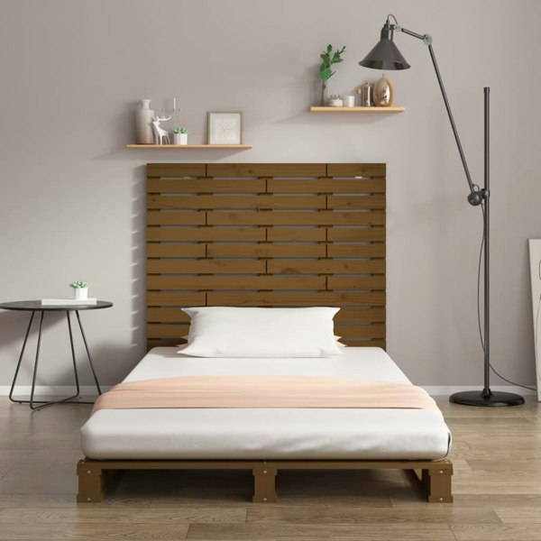 Berkfield Wall Headboard Honey Brown 96x3x91.5 cm Solid Wood Pine