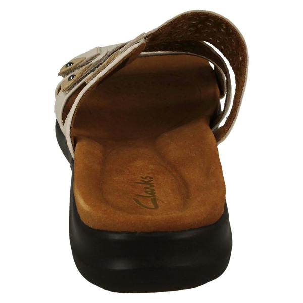 Clarks Ladies Clarks Laser Detailed Adjustable Strap Mule Sandals Kitly Walk