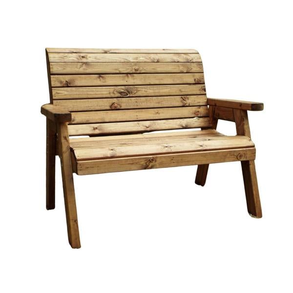 Samuel Alexander Charles Taylor Hand Made Traditional 2 Seater Chunky Rustic Wooden Garden Bench Furniture