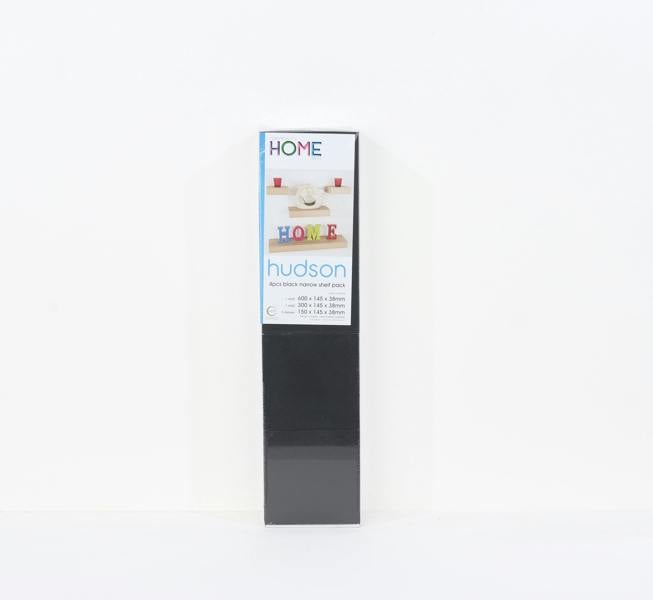 Core Products Set of 4 Hudson Black Wall Shelf Pack