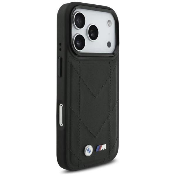 BMW M Quilted Logo Case with MagSafe for iPhone 17 Pro 6.3" Black - BMHMP17L25PSECHK