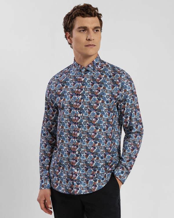 Steel & Jelly Limited Edition Blue Multi Floral Slim Fit Shirt
