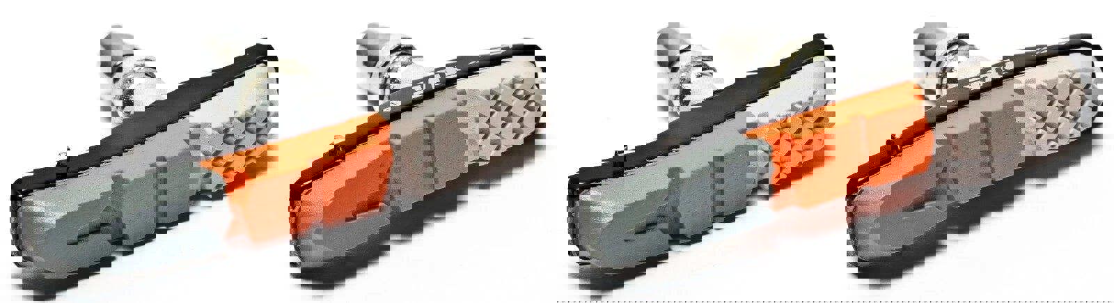 Awe Triple Contour Alloy V Brake Pads Grey/Orange/White 72mm with FREE Spare Pads