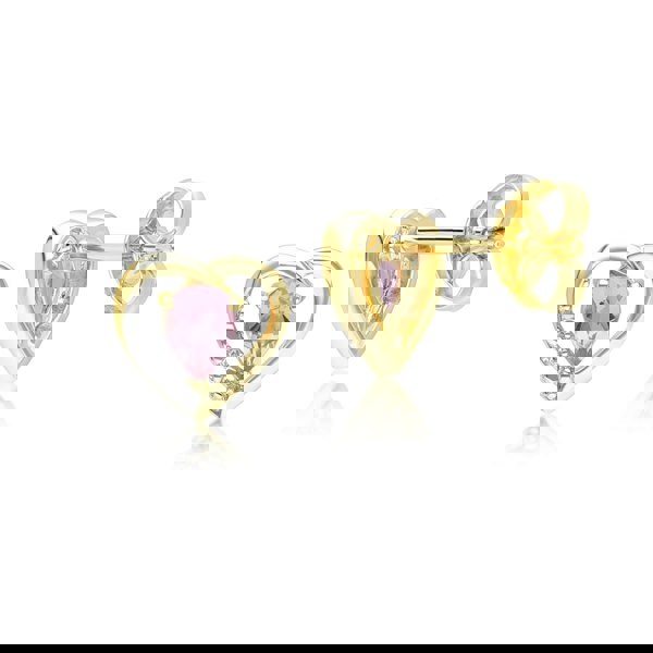 classic-pear-pink-tourmaline-diamond-heart-stud-earrings-in-9ct-yellow-gold-135e1914059 Side