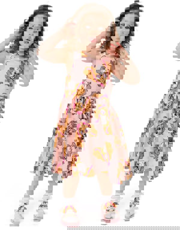 Paw Patrol Girls Grey Skye All-Over Print Sleeveless Skater Dress