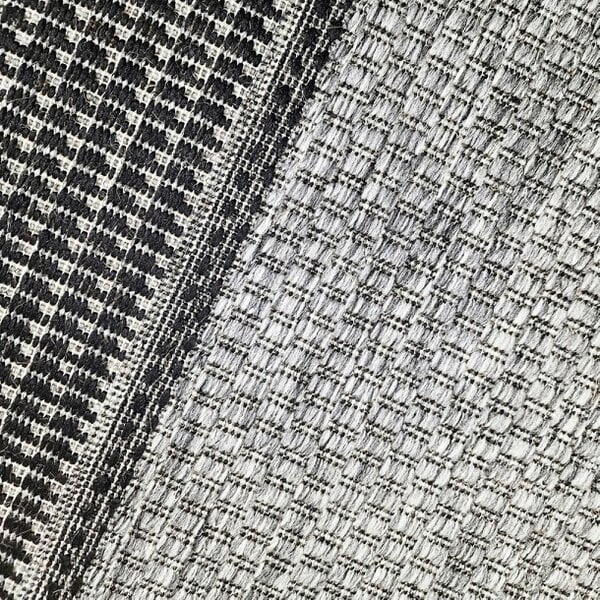 Non-Slip Grey Rug Flat Weave Border Design Kitchen Dining Room Living Room Area Mat