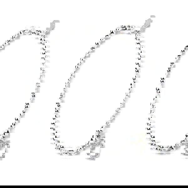 Crystal Heart on Silver Ball Bead Bracelet - MYLEE London