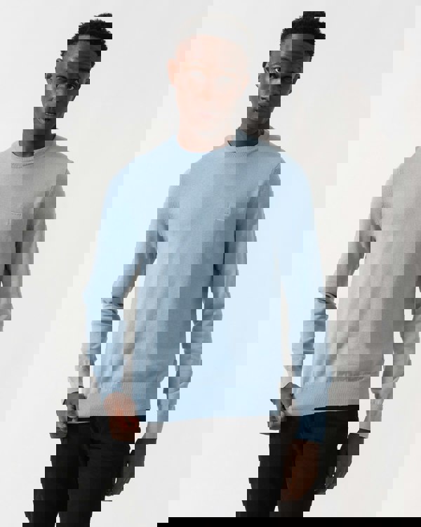 BOSS Orange Kanovano Mens Crew Neck Jumper - Light/Pastel Blue 451